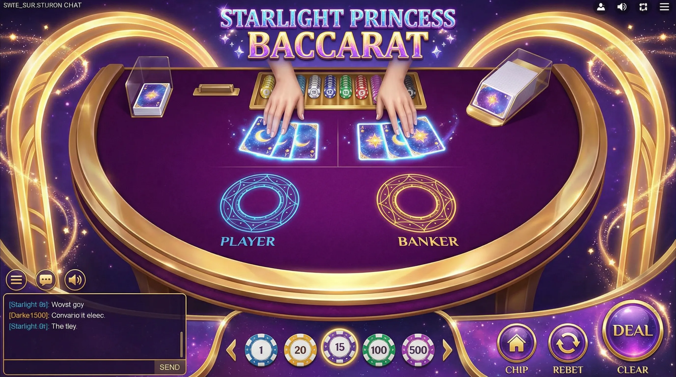 Interface de jogo do Bacará donaldbet