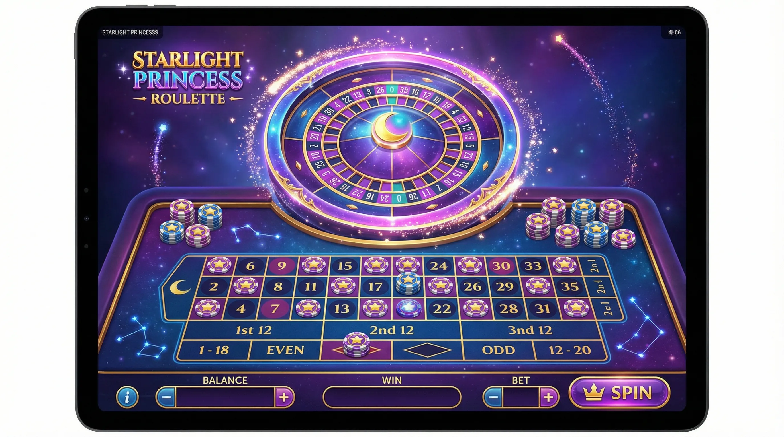 Interface de jogo da roleta donaldbet